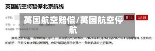英国航空赔偿/英国航空停航