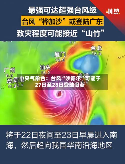 中央气象台：台风“沙德尔”可能于27日至28日登陆闽浙-第3张图片