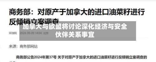加拿大与欧盟将讨论深化经济与安全伙伴关系事宜