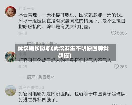 武汉确诊撤职(武汉发生不明原因肺炎辟谣)-第2张图片