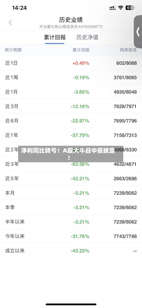 净利同比转亏!A股大牛股中报披露!-第3张图片