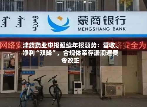 津药药业中报延续年报颓势：营收、净利“双降”，合规体系存漏洞遭责令改正-第1张图片