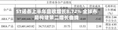 ST诺泰上半年营收增长8.72% 全球布局构建第二增长曲线