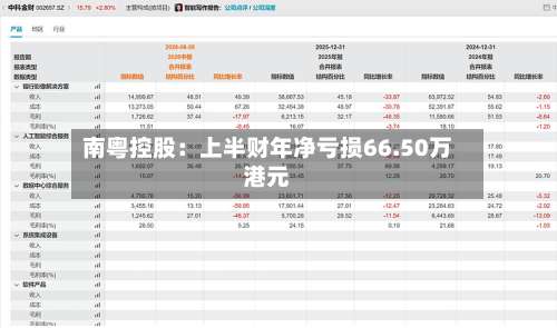 南粤控股:上半财年净亏损66.50万港元-第2张图片