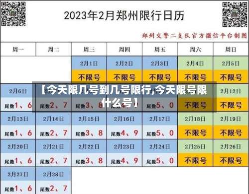 【今天限几号到几号限行,今天限号限什么号】