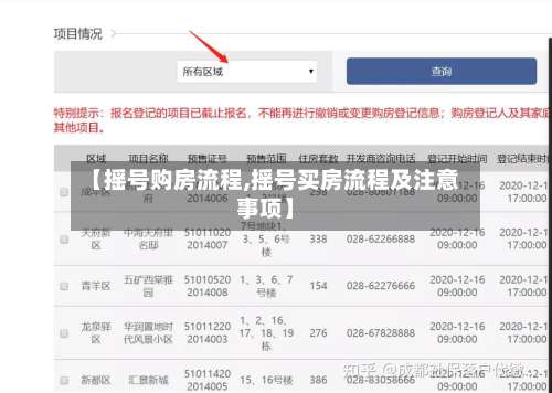 【摇号购房流程,摇号买房流程及注意事项】