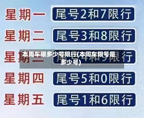 本周车限多少号限行(本周车限号是多少号)