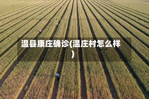 温县康庄确诊(温庄村怎么样)