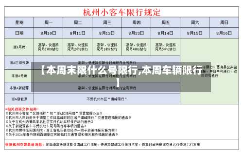 【本周末限什么号限行,本周车辆限行】-第3张图片