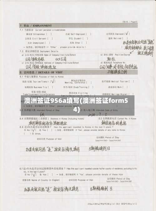 澳洲签证956a填写(澳洲签证form54)