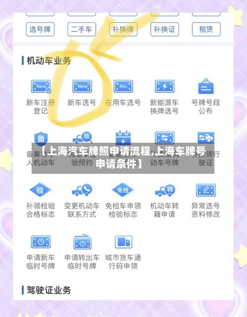 【上海汽车牌照申请流程,上海车牌号申请条件】