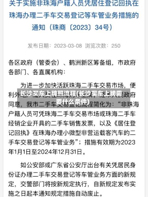 长沙买车上牌照流程(长沙买车上牌需要什么条件)-第2张图片