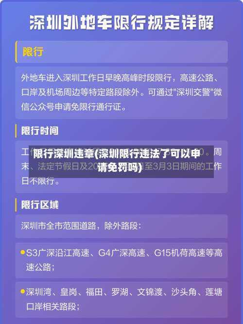 限行深圳违章(深圳限行违法了可以申请免罚吗)