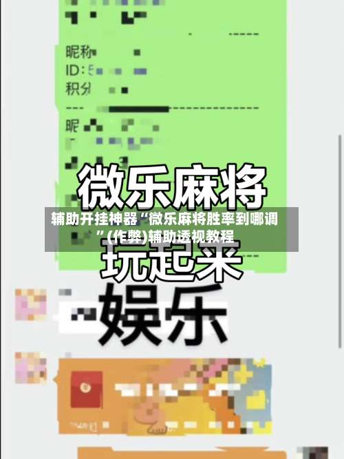 辅助开挂神器“微乐麻将胜率到哪调”(作弊)辅助透视教程-第2张图片