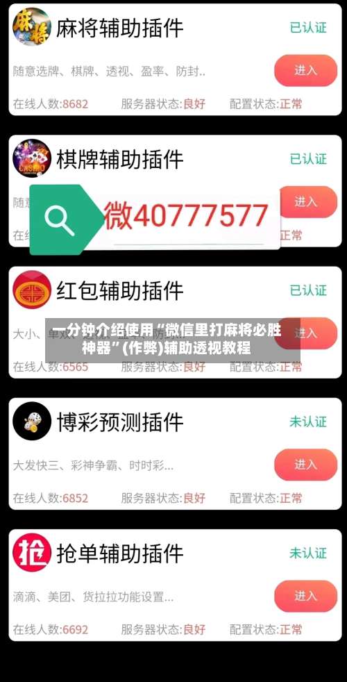 一分钟介绍使用“微信里打麻将必胜神器”(作弊)辅助透视教程-第2张图片