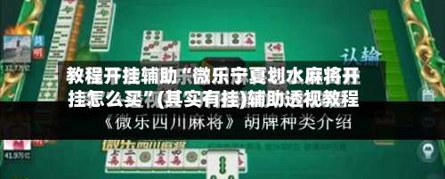 教程开挂辅助“微乐宁夏划水麻将开挂怎么买	”(其实有挂)辅助透视教程-第2张图片