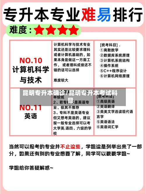 昆明专升本确诊/昆明专升本考试科目-第2张图片