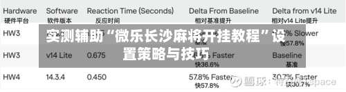 实测辅助“微乐长沙麻将开挂教程”设置策略与技巧
