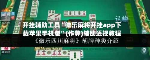 开挂辅助工具“微乐麻将开挂app下载苹果手机版”(作弊)辅助透视教程-第3张图片