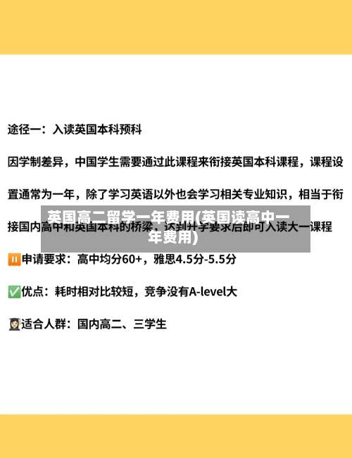 英国高二留学一年费用(英国读高中一年费用)