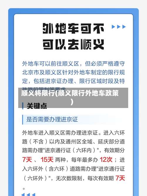 顺义将限行(顺义限行外地车政策)