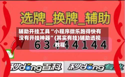 辅助开挂工具“小程序微乐跑得快有没有开挂神器	”(其实有挂)辅助透视教程-第2张图片