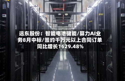 远东股份:智能电池储能/算力AI业务8月中标/签约千万元以上合同订单同比增长1629.48%-第2张图片