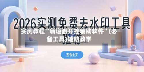 实测教程“新道游开挂辅助软件”(必备工具)辅助教学-第3张图片